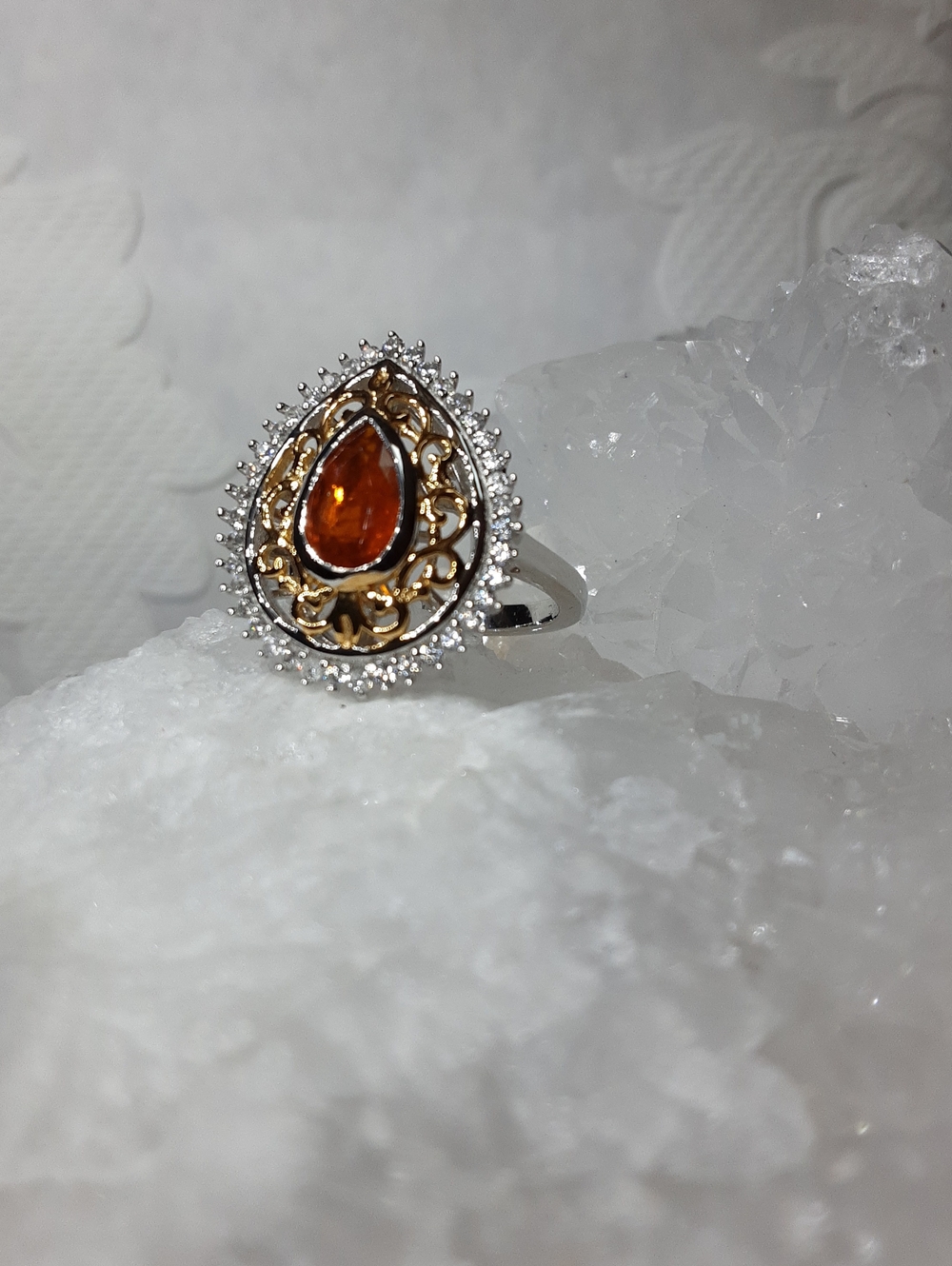 925 Orange Kyanite Ring.